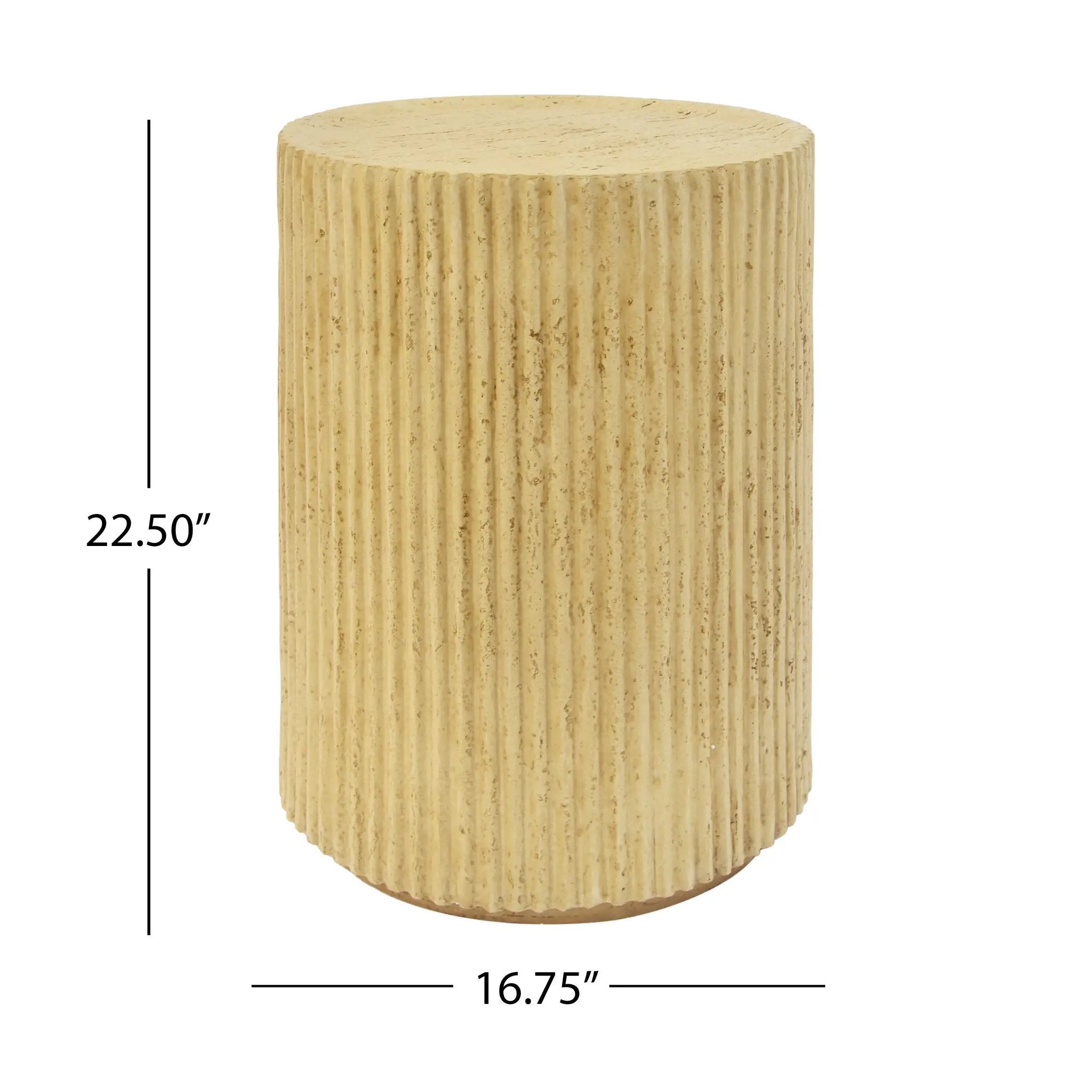Cylindrical Outdoor Side Table Antique Brown MGO by HouseOfZazla