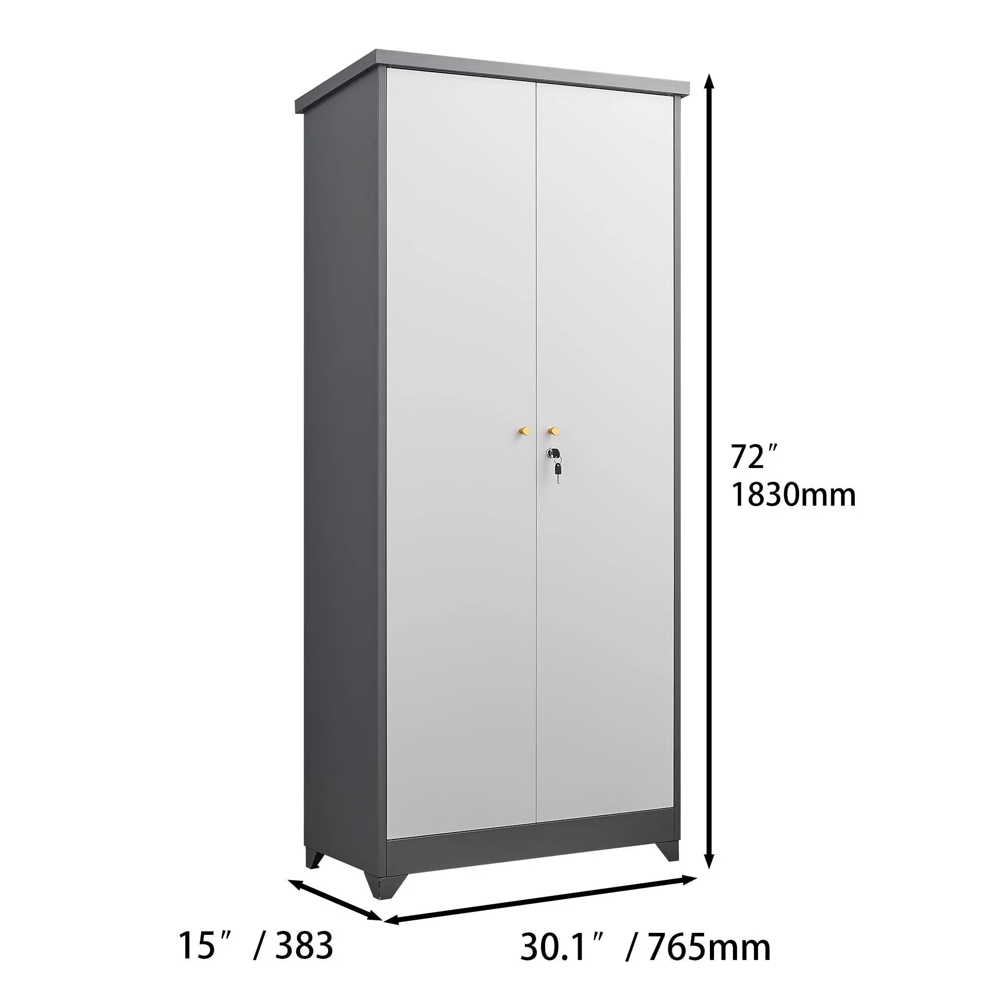 Outdoor Cabinet, Large Capacity Storage Vertical Tall Design With Shelves And Secure Lock by HouseOfZazla