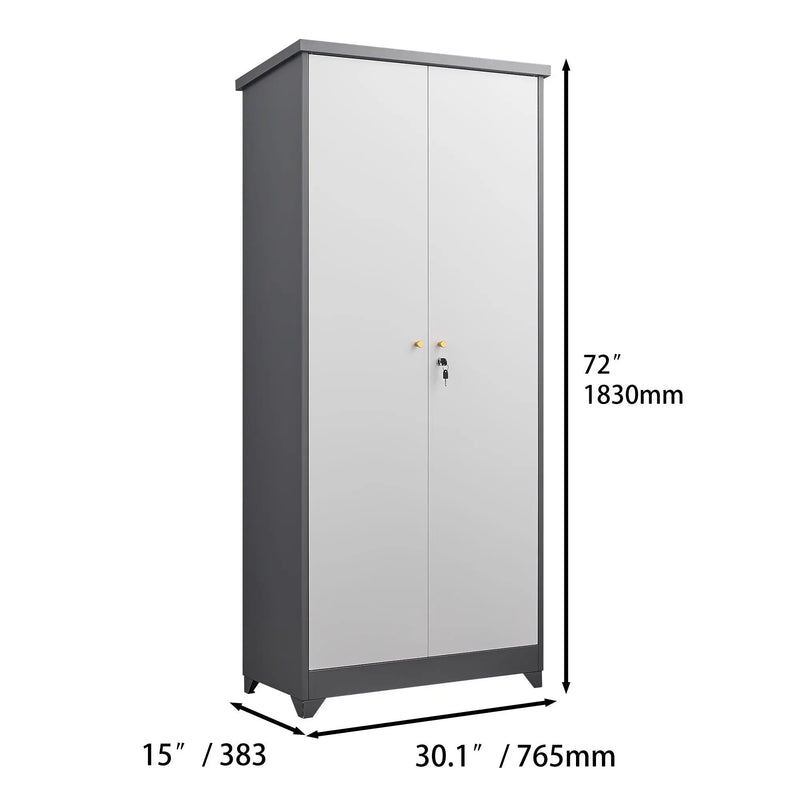 Outdoor Cabinet, Large Capacity Storage Vertical Tall Design With Shelves And Secure Lock by HouseOfZazla