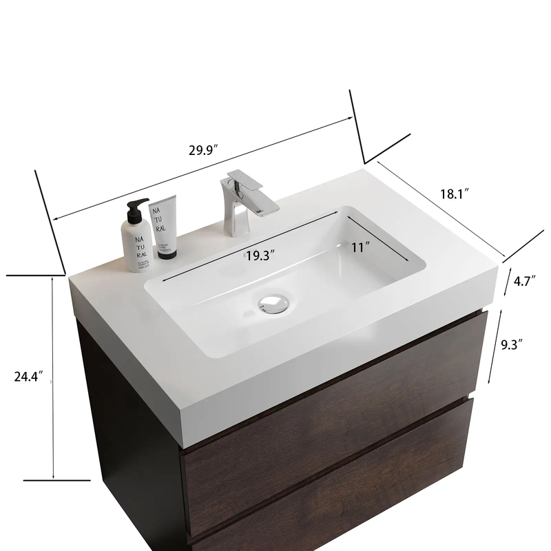 Alice 30" Floating Bathroom Vanity by HouseOfZazla
