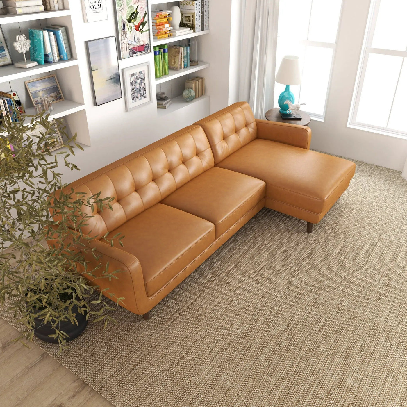 Allison - Mid-Century Modern Sectional Sofa Chaise by HouseOfZazla