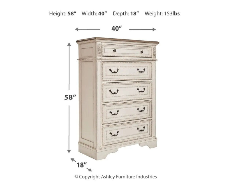 Realyn - Five Drawer Chest - White / Brown / Beige by Unique Piece Furniture