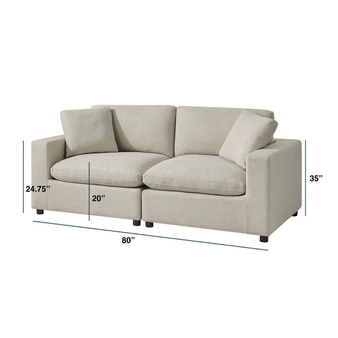 Cassandra - Modular 2 Piece Sofa by HouseOfZazla