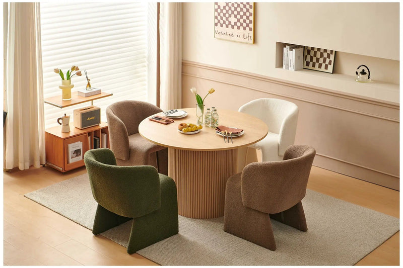 Modern Accent Chair Brown Single Sofa Chair, Upholstered Side Chair Teddy Comfy Chair For Dining Room / Bedroom / Living Room / Reception by Unique Piece Furniture
