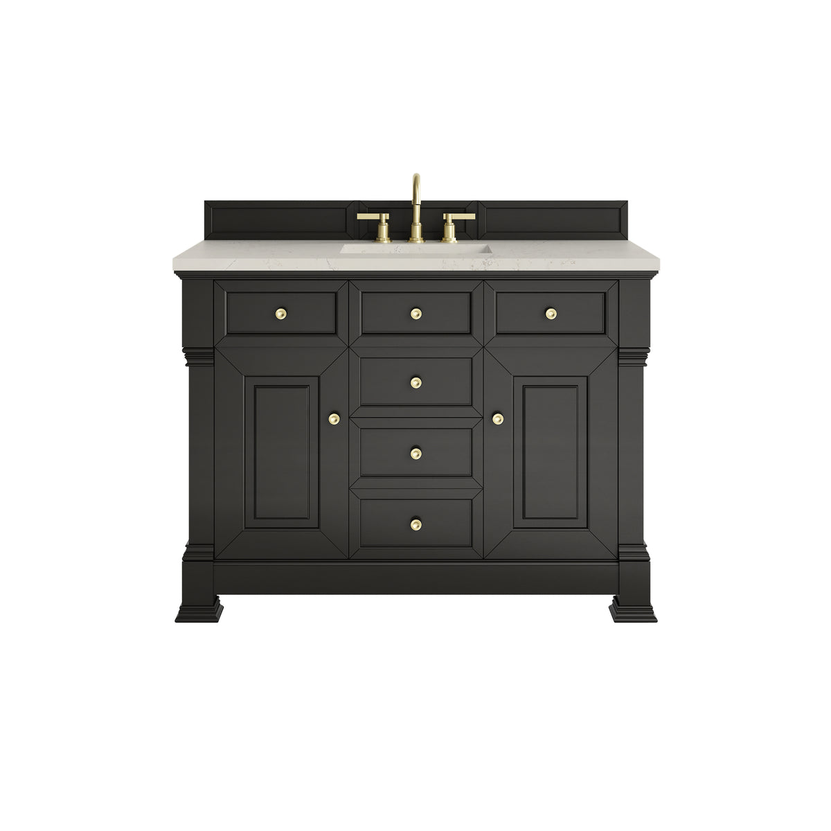 James Martin Brookfield 48" Single Bathroom Vanity, Black Onyx with Siberian countertop