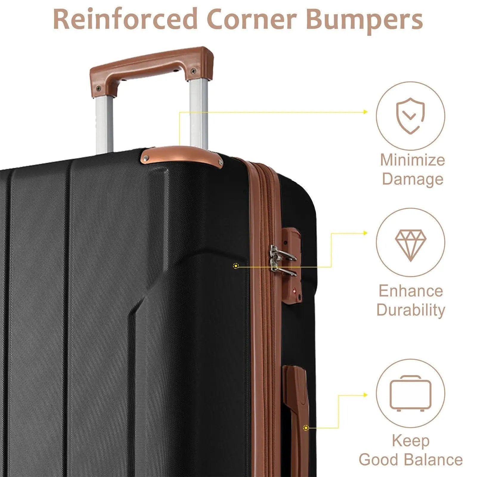 Lightweight Durable ABS Hardshell Luggage - 24 Inch by HouseOfZazla