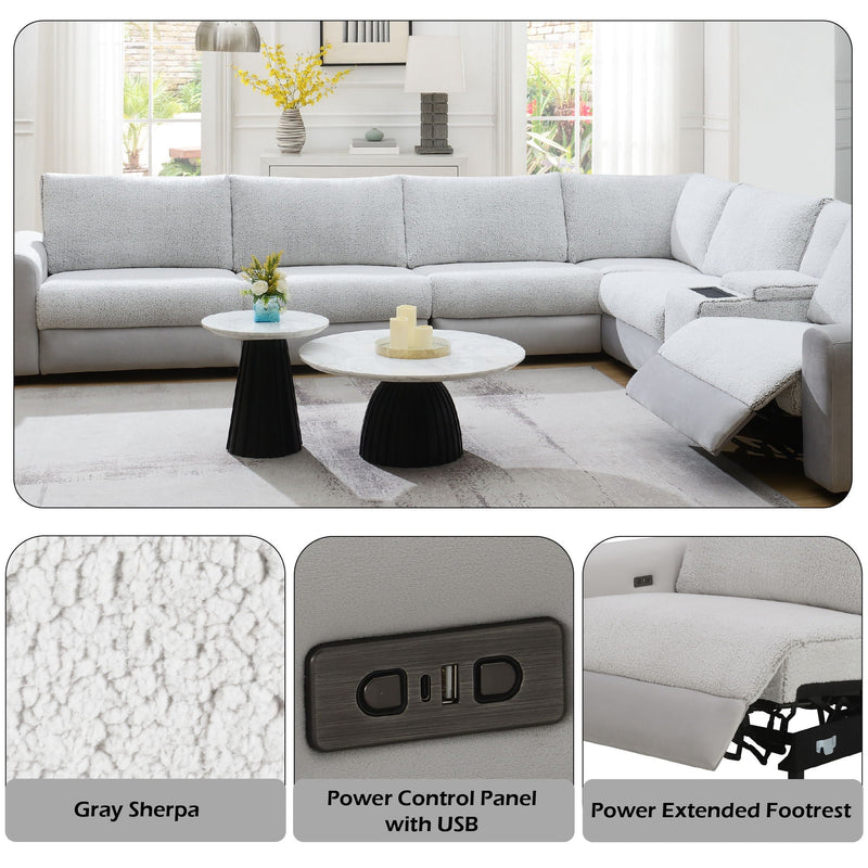Tarrance - Modular Power Recliner Sectional - Gray by HouseOfZazla
