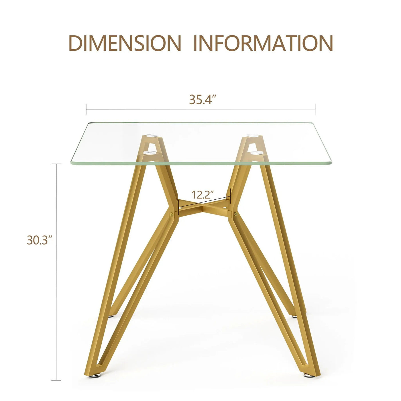 Modern Glass Dining Table With Metal Legs by HouseOfZazla