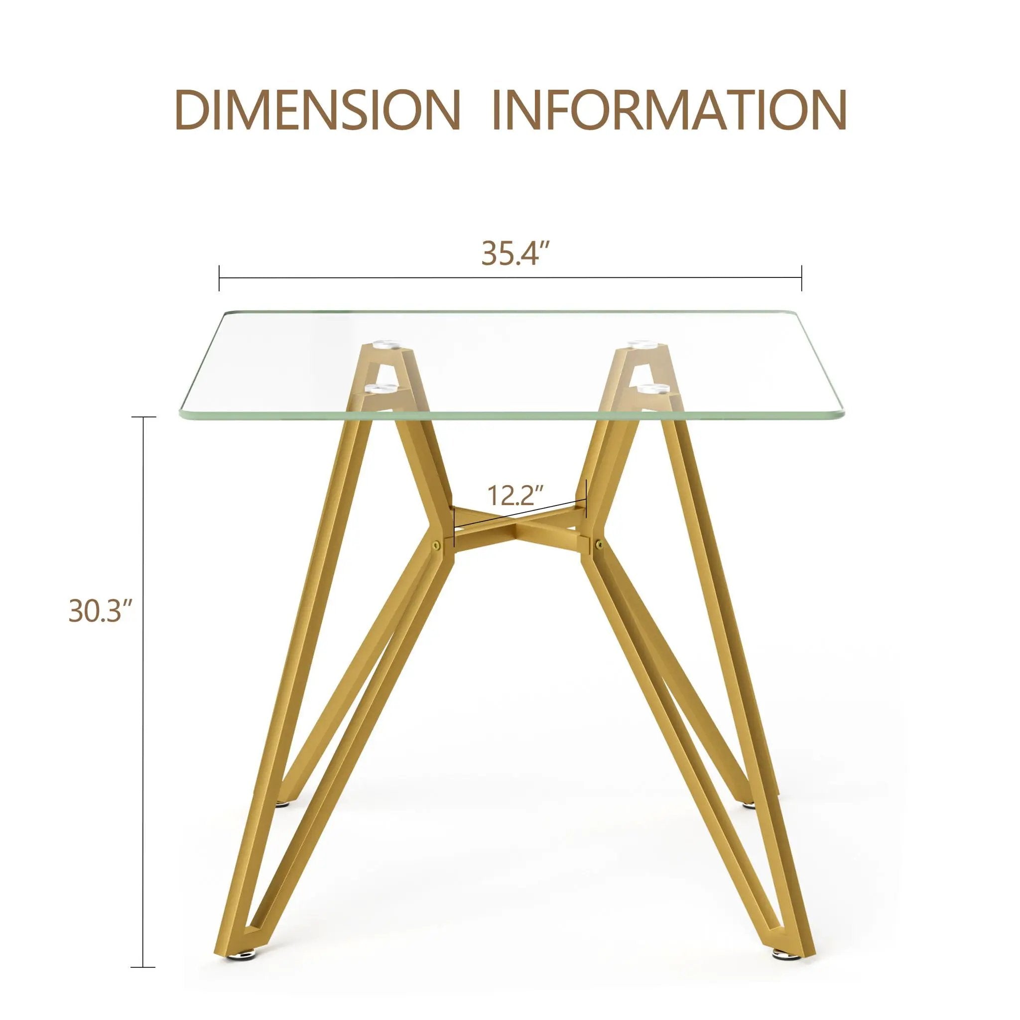 Modern Glass Dining Table With Metal Legs by HouseOfZazla