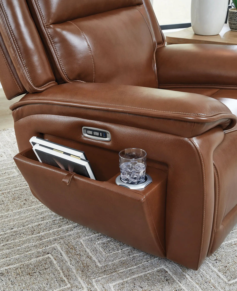 Healy Pier - Power Recliner / Adj Headrest - Chocolate by Unique Piece Furniture