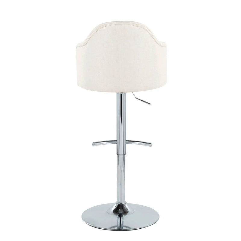 Ahoy - Contemporary Adjustable Barstool With Swivel With Rounded T Footrest (Set of 2) by HouseOfZazla