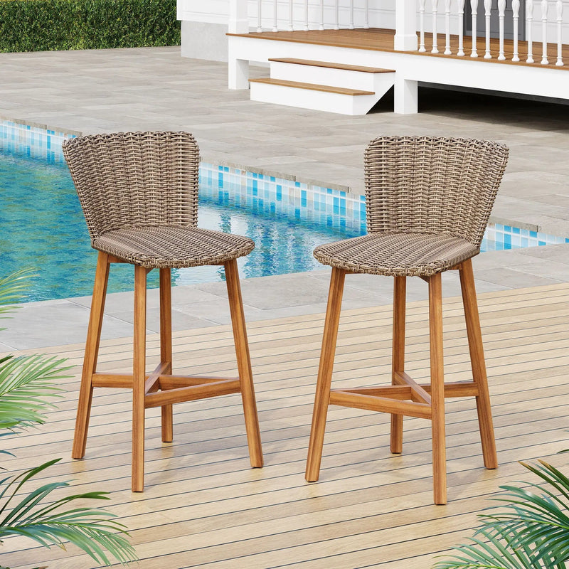 Lymington Outdoor Bar Stool Set of 2 by HouseOfZazla