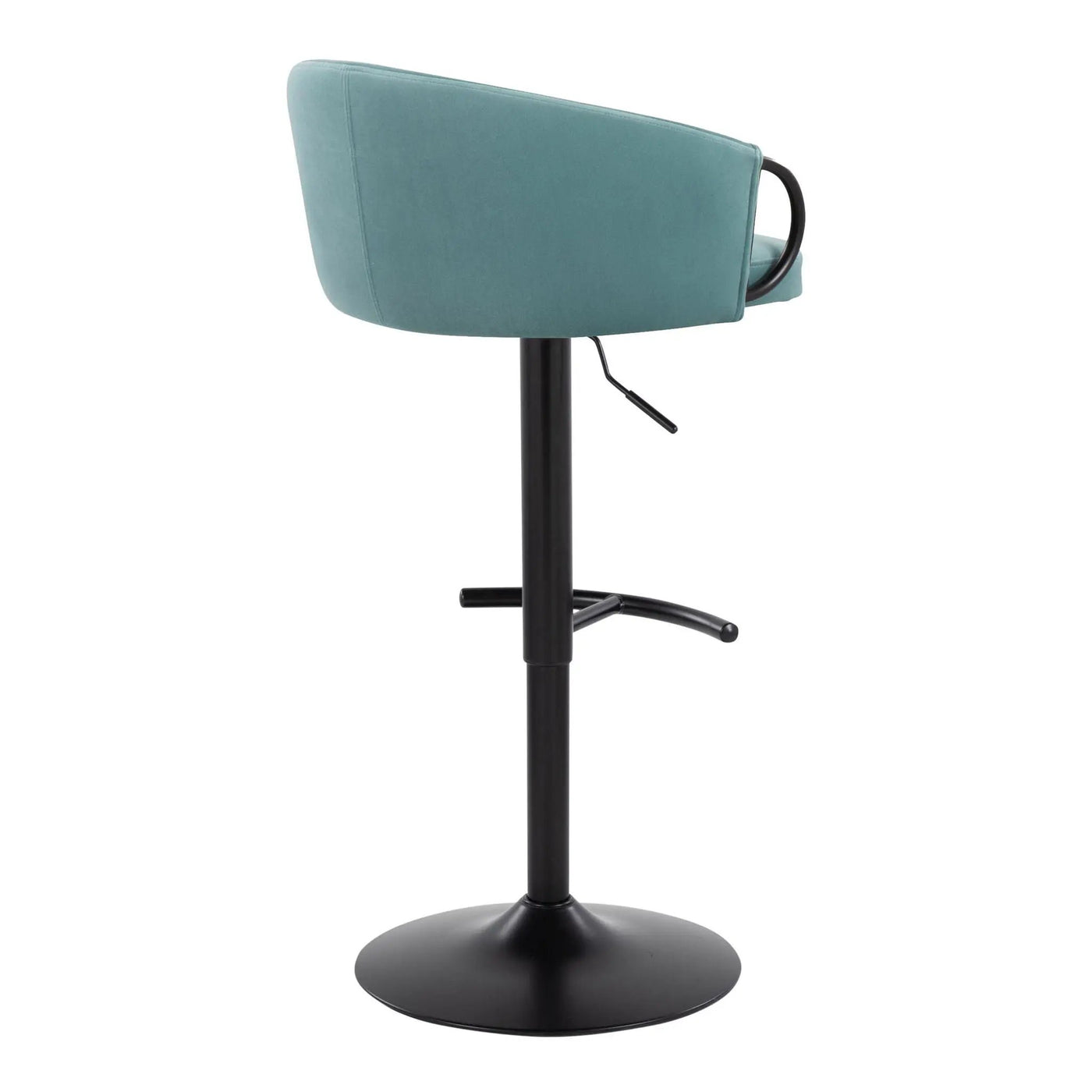 Claire - Contemporary Adjustable Barstool With Swivel With Rounded T Footrest (Set of 2) by HouseOfZazla