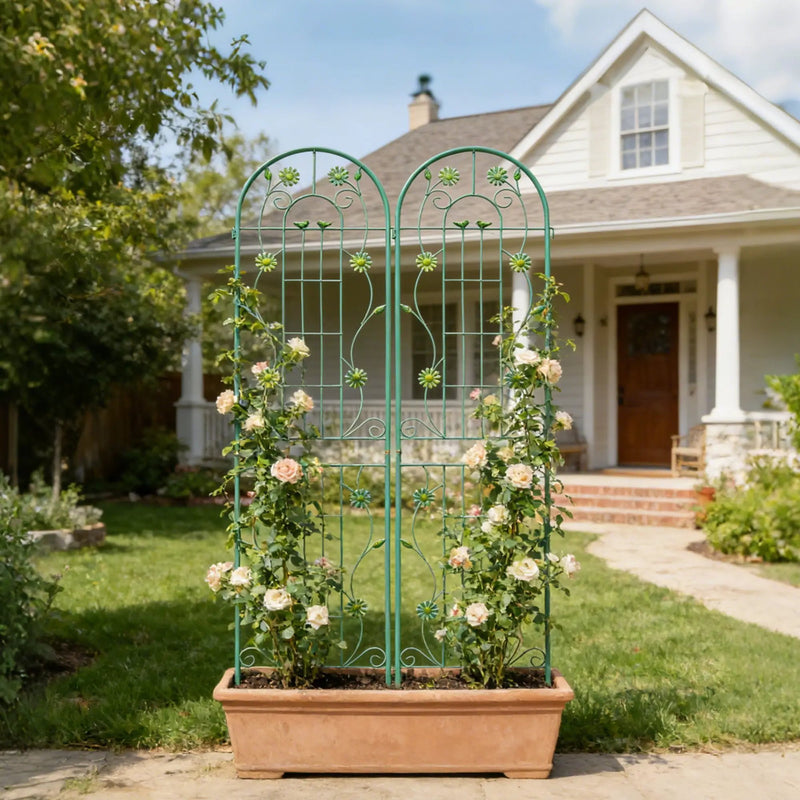 Metal Garden Trellis Rustproof Trellis For Climbing Plant Outdoor Flower Support by Unique Piece Furniture