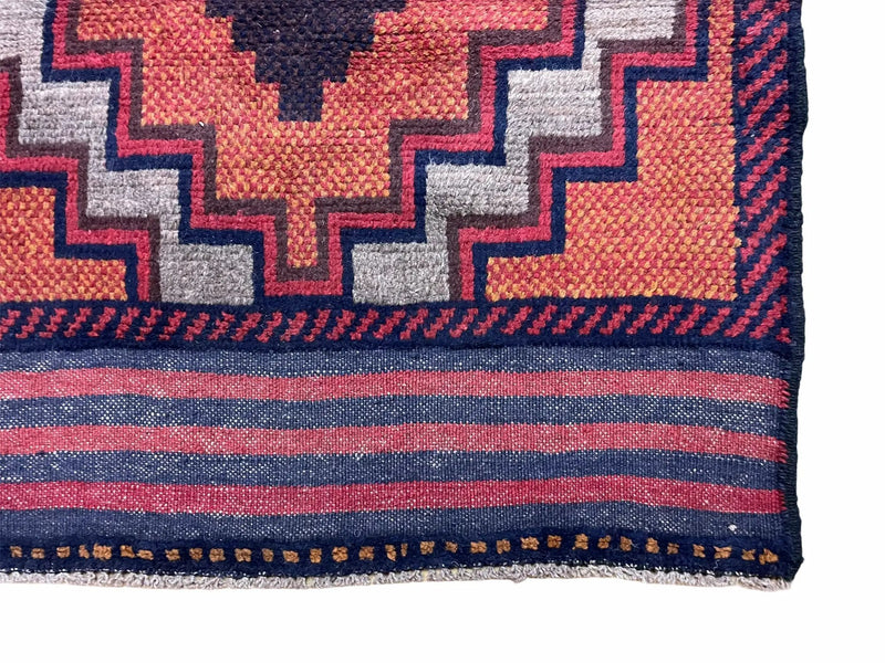 3X5 Vintage Handmade Tribal Wool Rug Balouchi Rug Afghan Rug Red 2' 8" X 4' 8" by Jewel Rugs