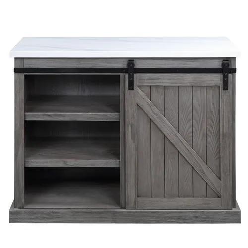 Gauri - Kitchen Island - Marble Top Top & Gray Oak by Unique Piece Furniture