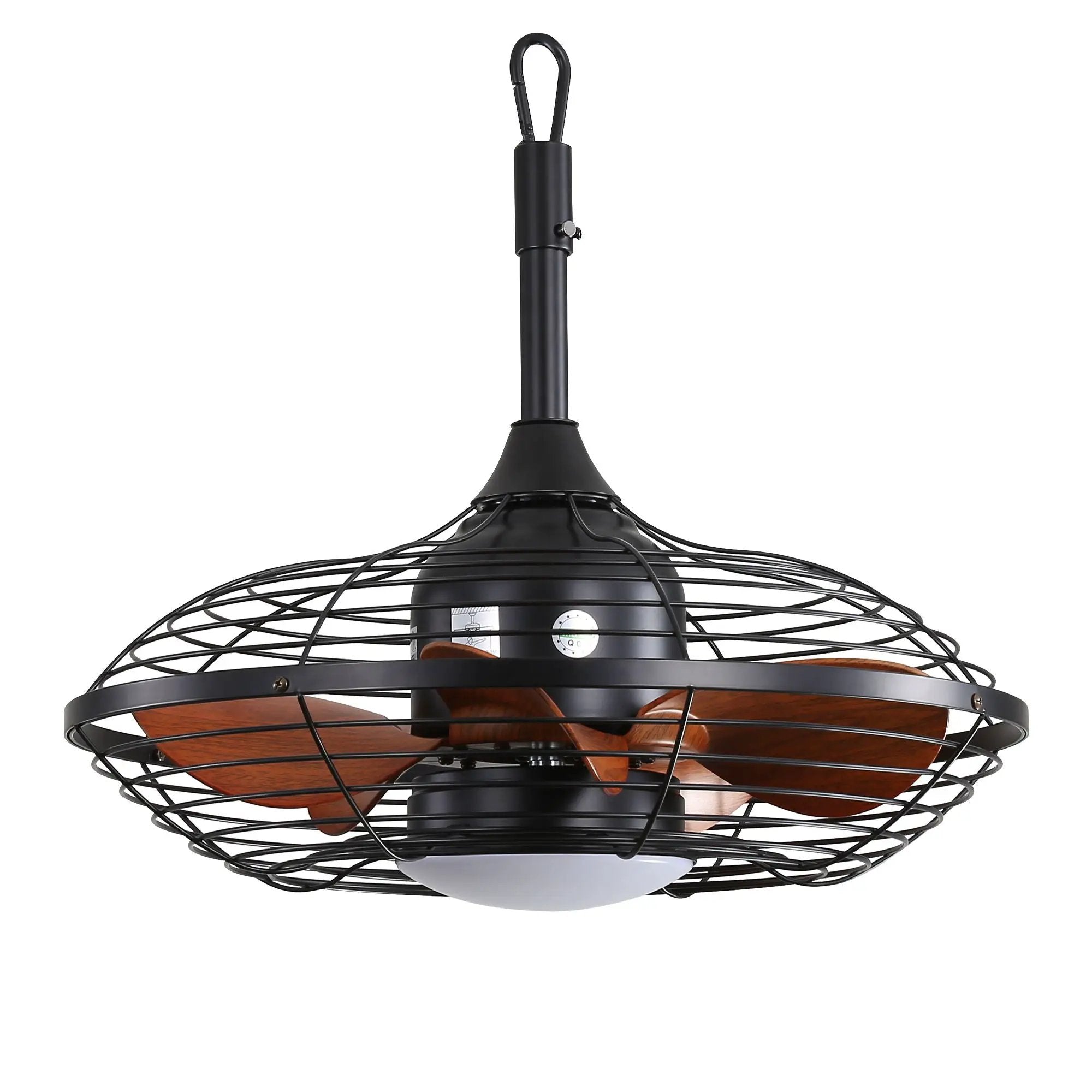 Outdoor Ceiling Fan With DC Motor And LED Light, Blades, Reversible For Patios - Black by HouseOfZazla