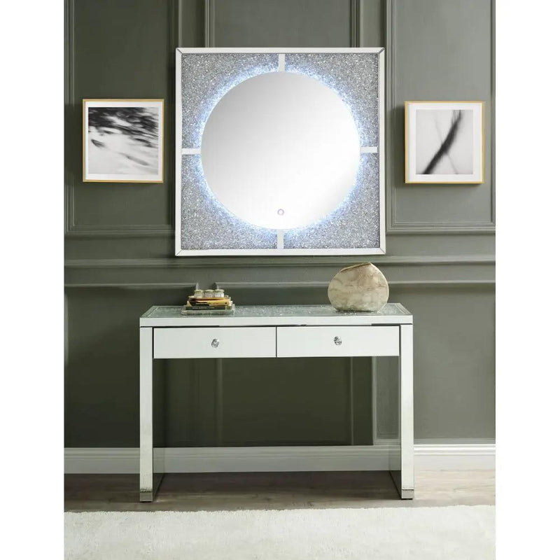 Noralie - 32"H Console Table - Mirrored & Faux Diamonds by Unique Piece Furniture