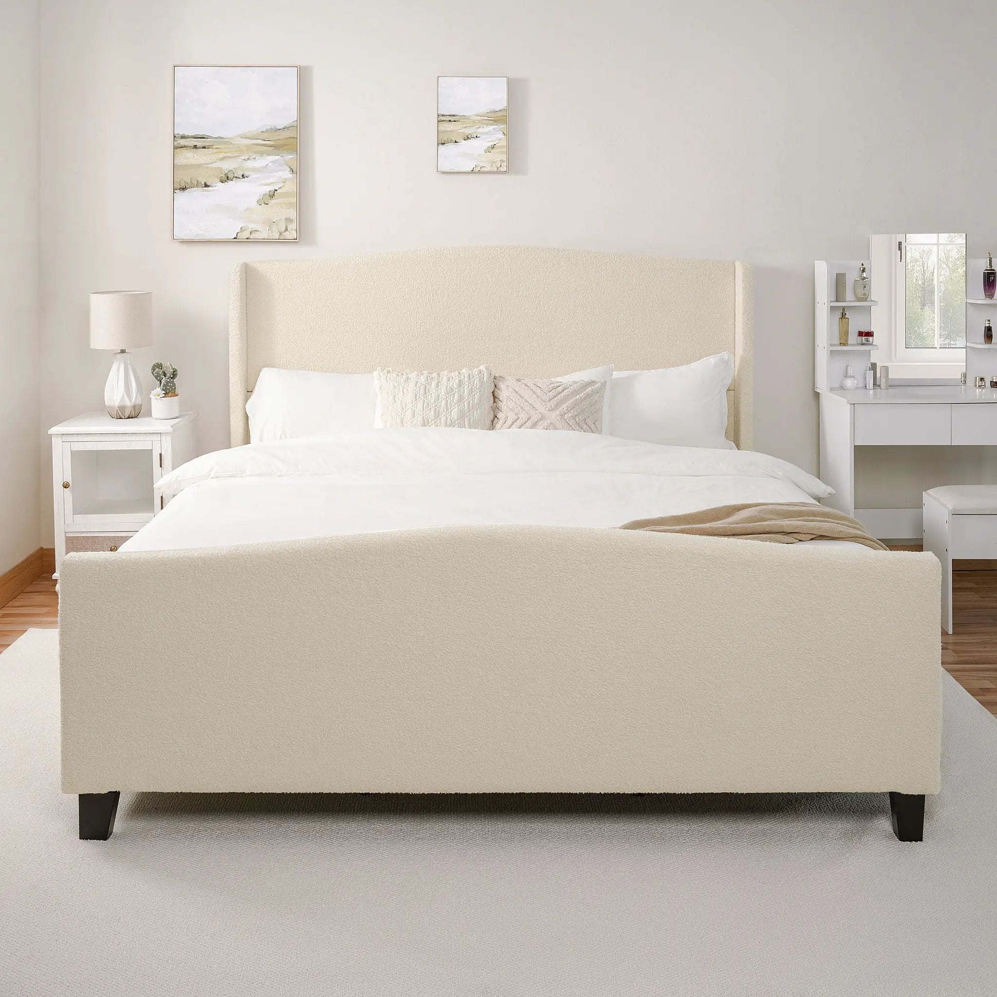 Platform Bed Frame With Tall Headboard And High Footboard by HouseOfZazla