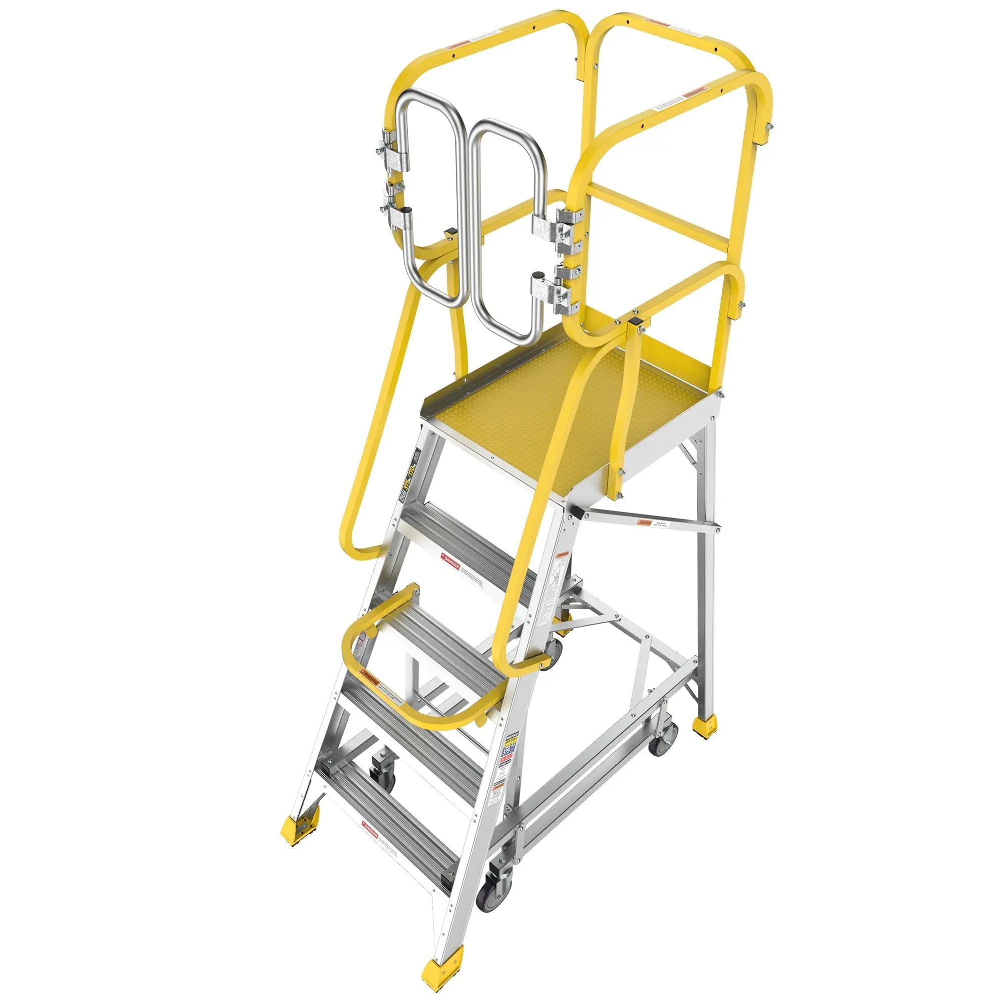 5 Step 375lbs Aluminum Rolling Platform Ladder by HouseOfZazla