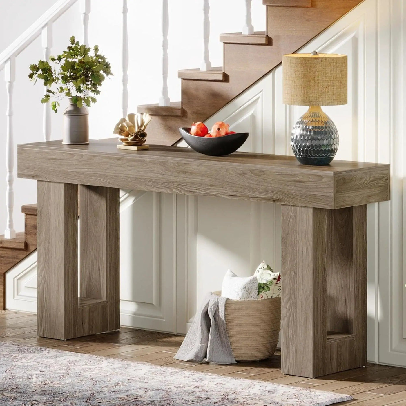 Console Table, Extra Long Narrow Sofa Table for Living Hallway by HouseOfZazla