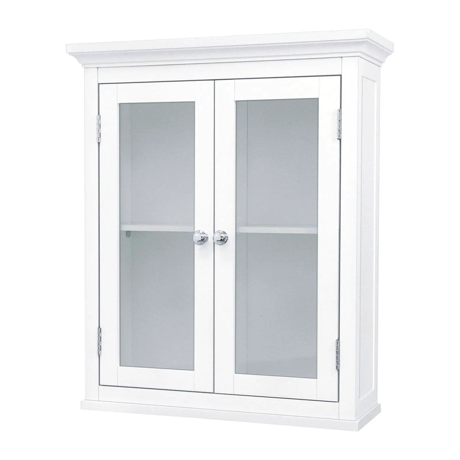 Classic 2-Door Bathroom Wall Cabinet in White Finish by HomePacific