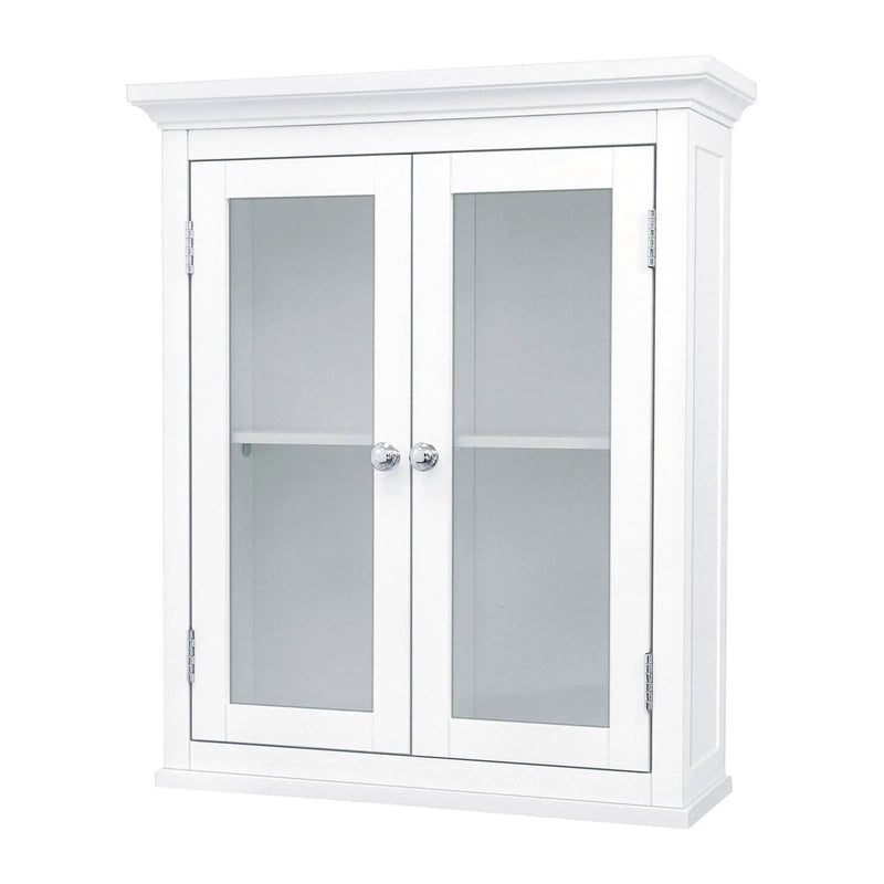 Classic 2-Door Bathroom Wall Cabinet in White Finish by HomePacific