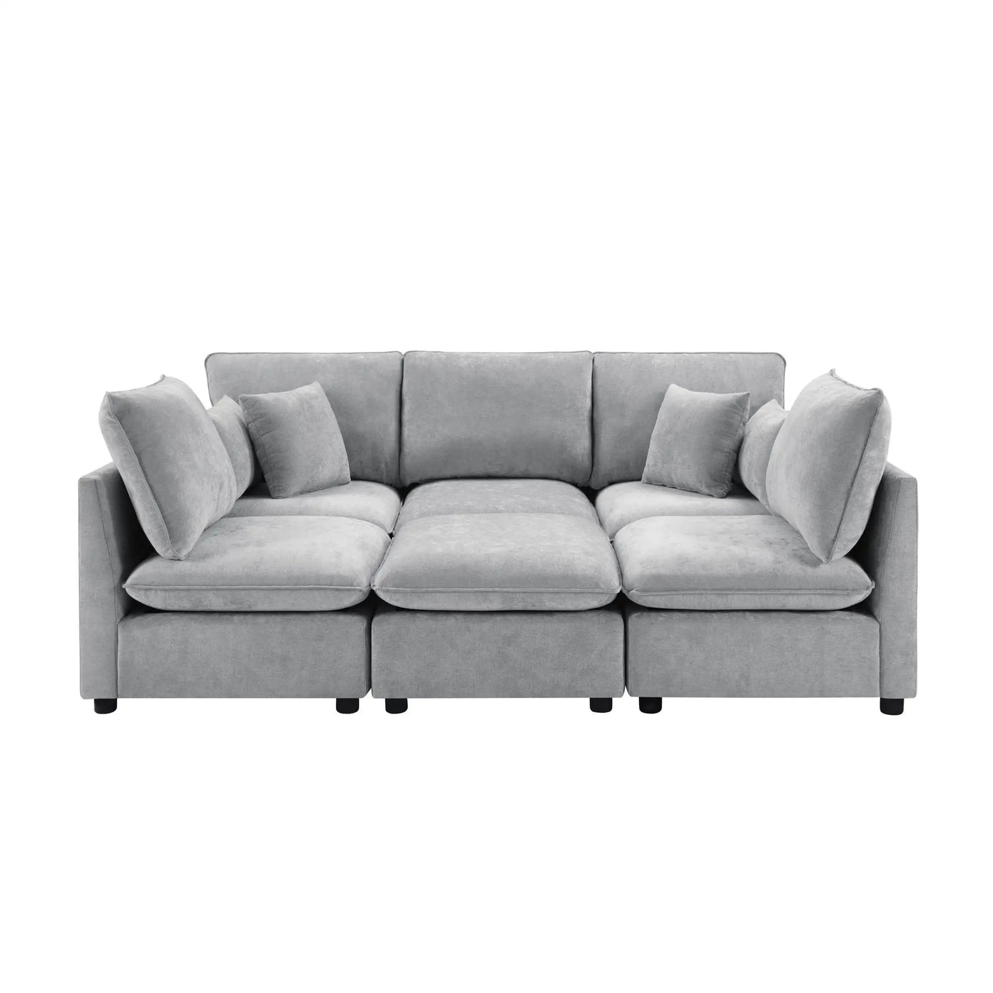 Modern Sectional Sofa U-Shaped With Movable Ottoman Storage Armrests And USB Ports by HouseOfZazla