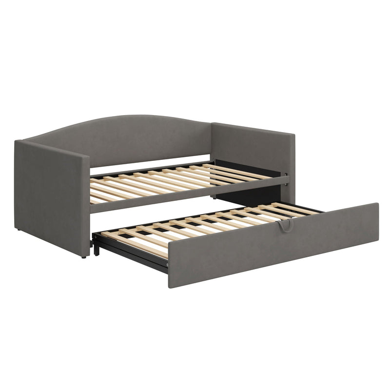 Daybed With Pop Up Trundle, Upholstered Sofa Bed by HouseOfZazla
