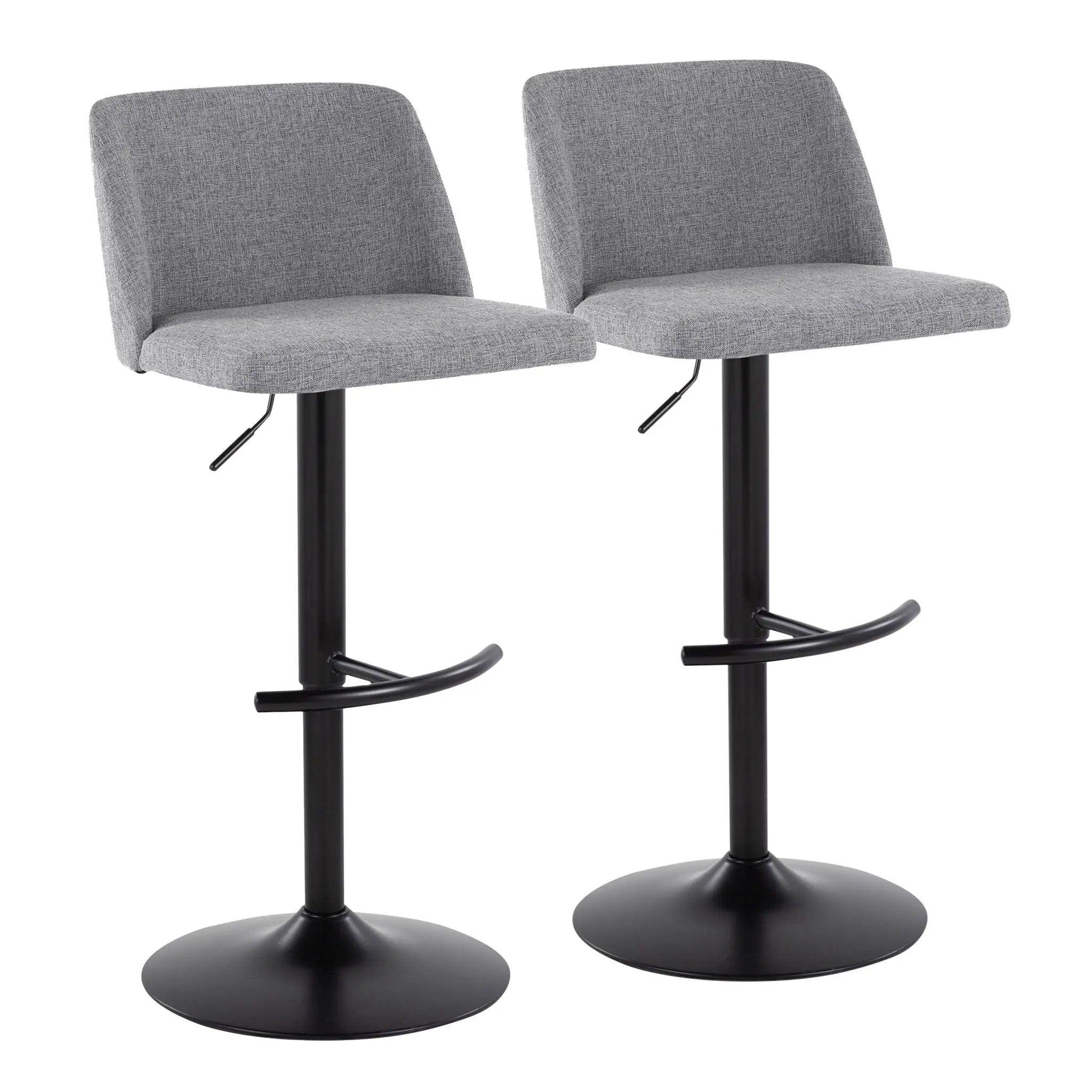 Toriano - Contemporary Adjustable Bar Stool With Rounded T Footrest (Set of 2) by Unique Piece Furniture