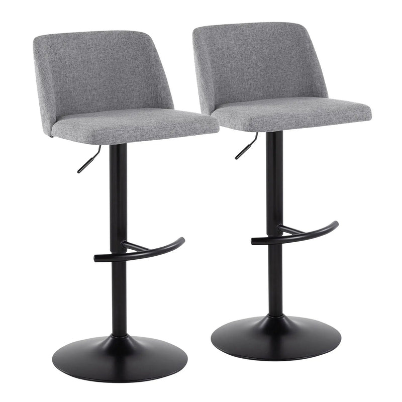 Toriano - Contemporary Adjustable Bar Stool With Rounded T Footrest (Set of 2) by Unique Piece Furniture