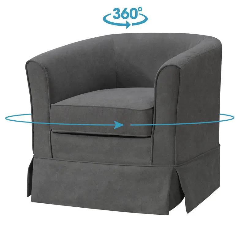 Tucker - Woven Fabric Swivel Barrel Chair by Unique Piece Furniture