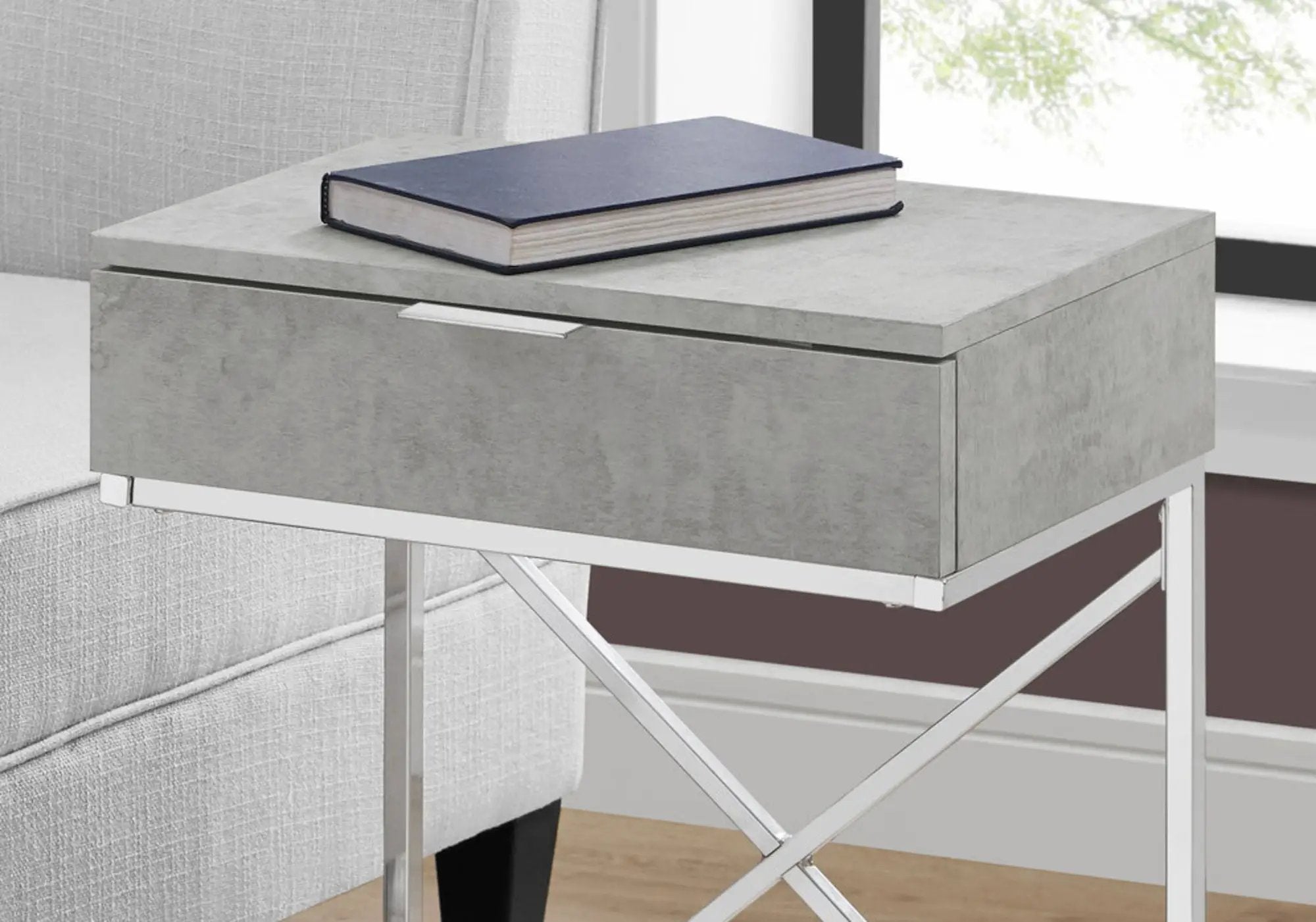 Accent Side Table, Storage Drawer, Spacious Tabletop, Contemporary & Modern by Unique Piece Furniture
