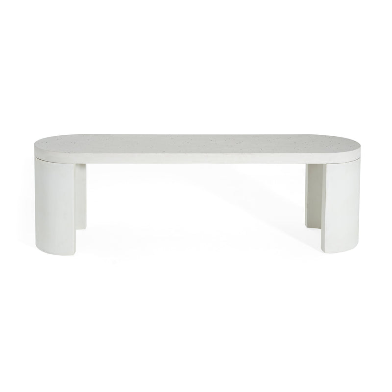 Ellis Oval 60" Concrete Outdoor Dining Bench with Terrazzo Finish - Terrazzo, photo 6 of 10