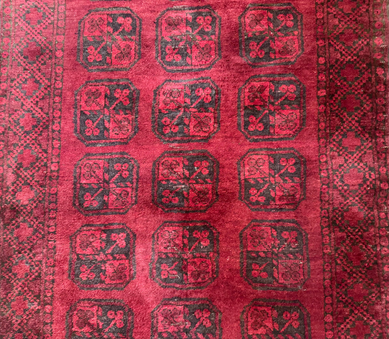 Afghan Turkoman Bokhara Bashir Rug 3x6, Red by Jewel Rugs
