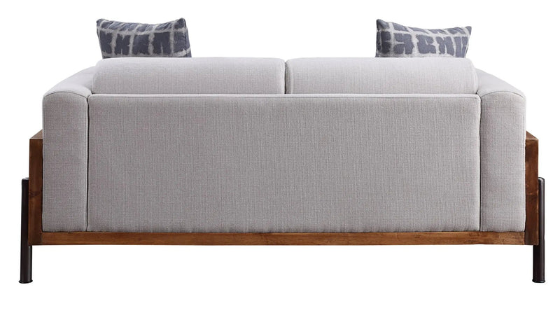 Pelton Loveseat With 2 Toss Pillows - Walnut by HouseOfZazla