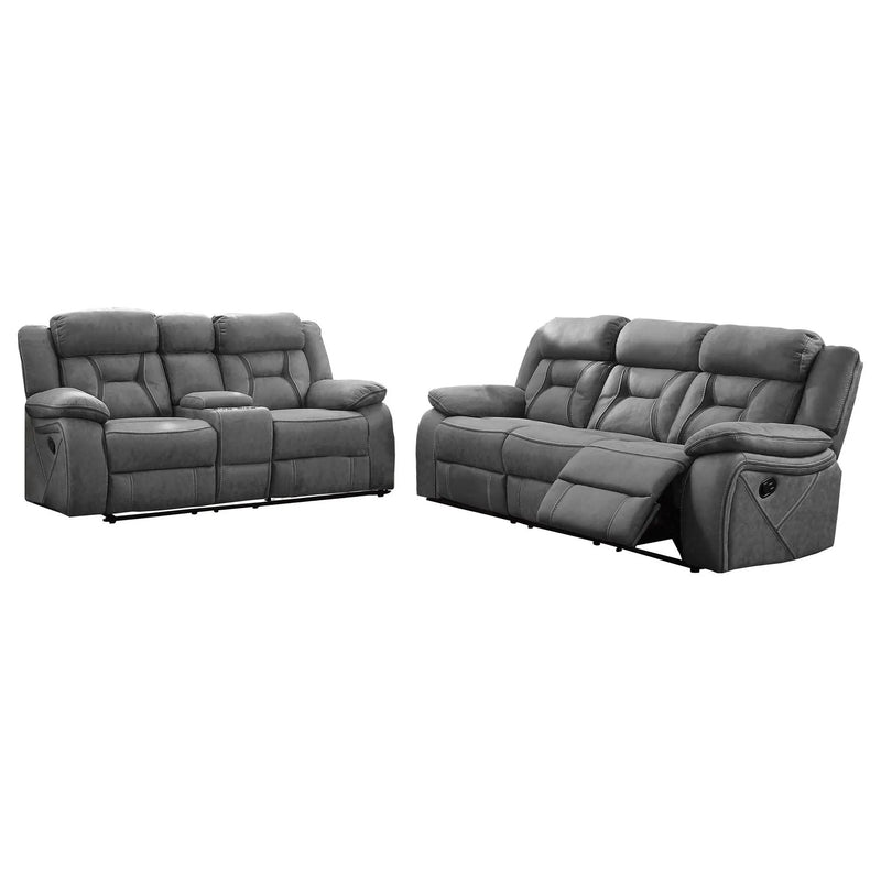 Orson - 2 Piece Reclining Living Room Set In Microfiber With Manual Reclining And Storage Features - Gray by HouseOfZazla
