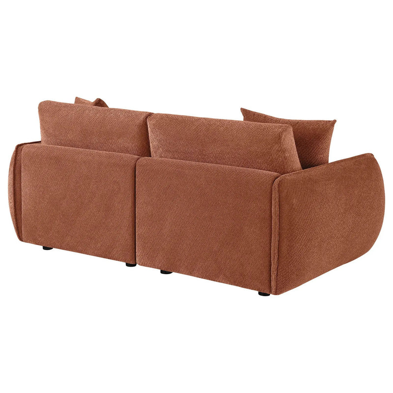 Elysia Chenille Upholstered Modular Lounge Loveseat Coral by Unique Piece Furniture