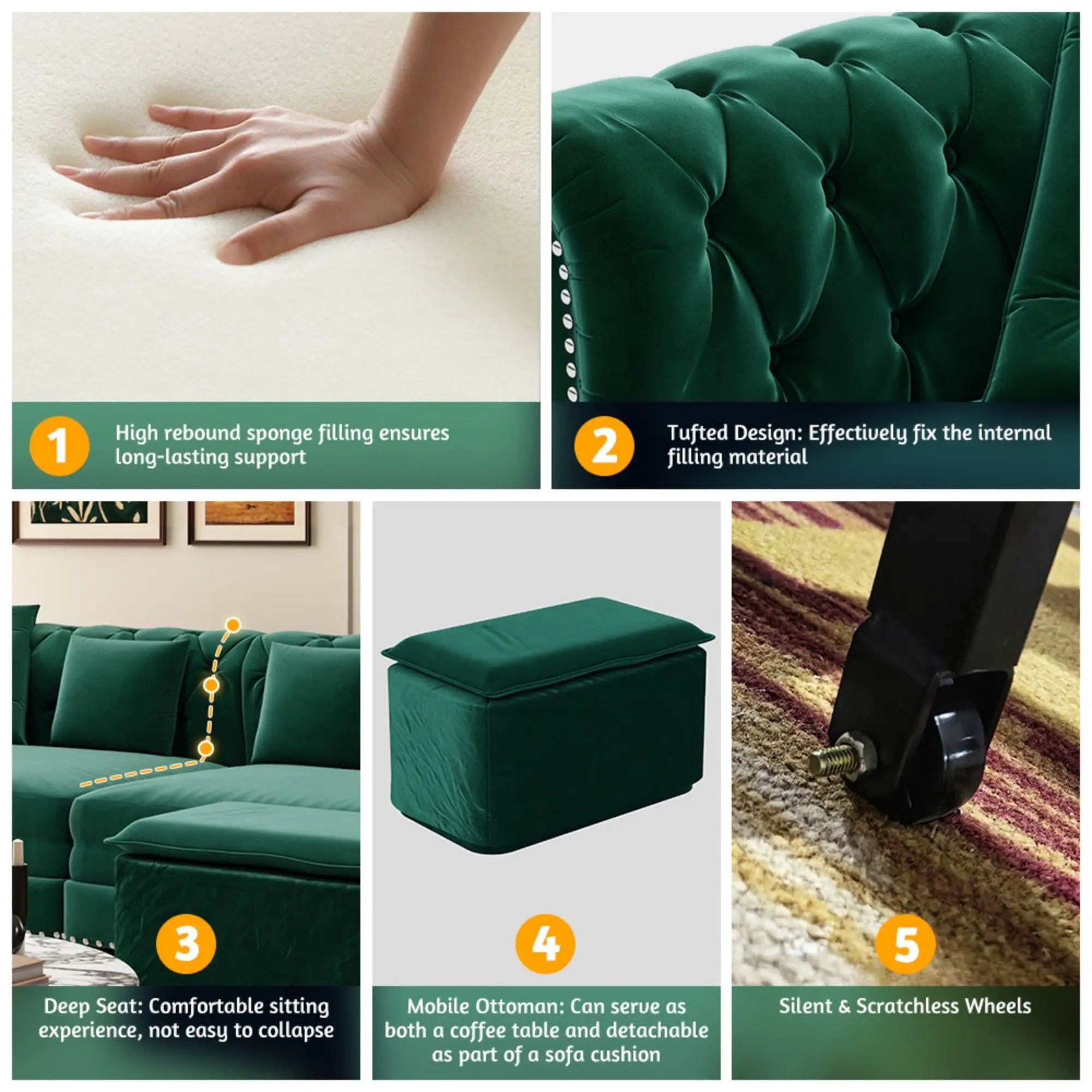 3 In 1 Pull Out Sofa Bed With Movable Ottoman by HouseOfZazla