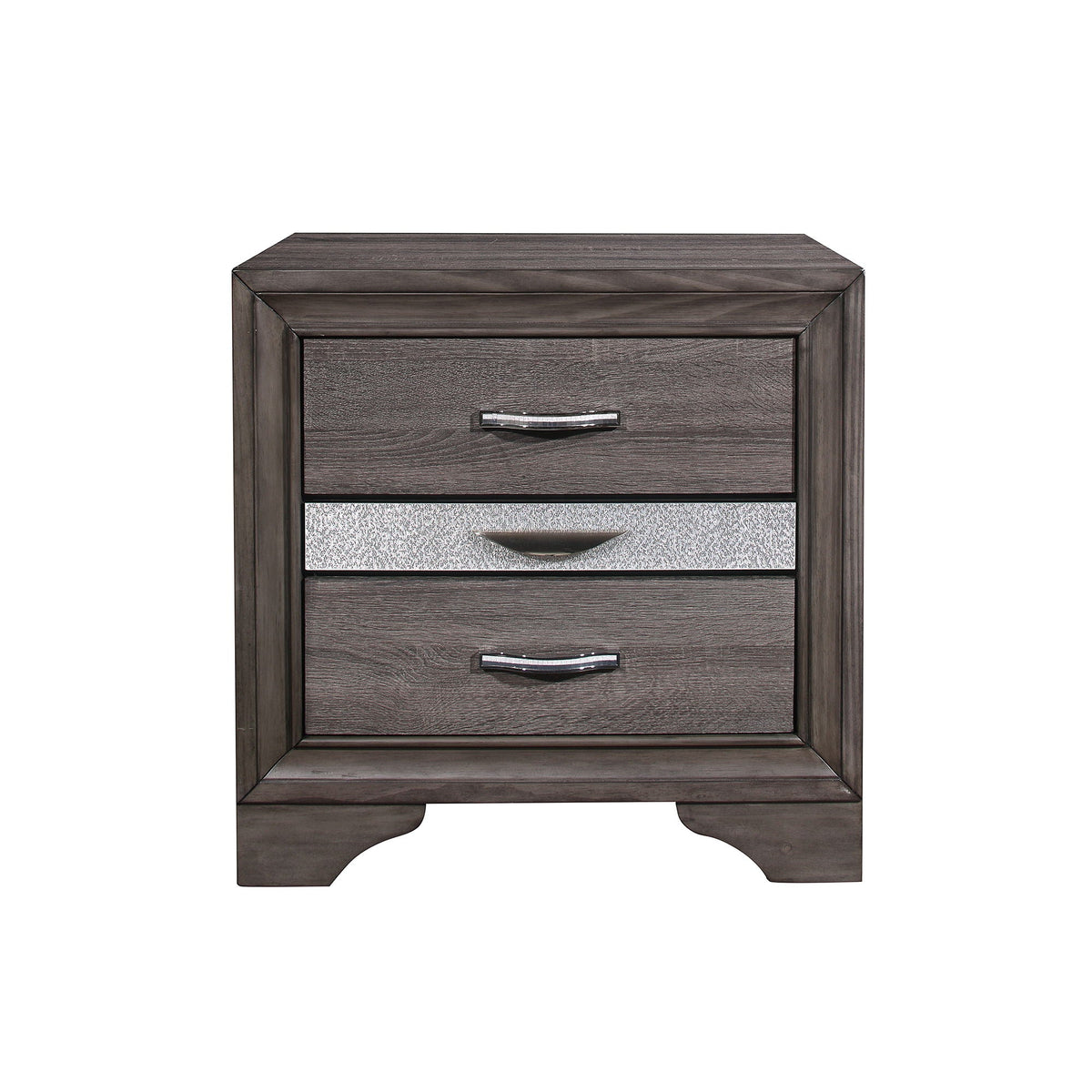 Sparkle Nightstand with Three Drawers - Gray, photo 5 of 5