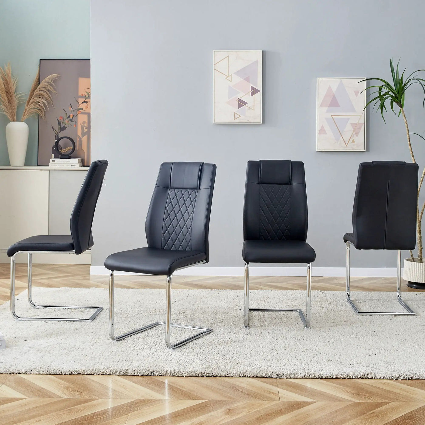Modern Dining Chairs With Padded Seat, Metal Legs by HouseOfZazla