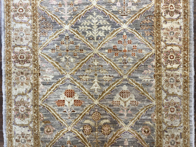 Pakistani Peshawar Rug 3.6 x 5, Safavieh Wool Handmade Hand Knotted Vintage Rug, Panel Design Oriental Carpet, Pair C by Jewel Rugs