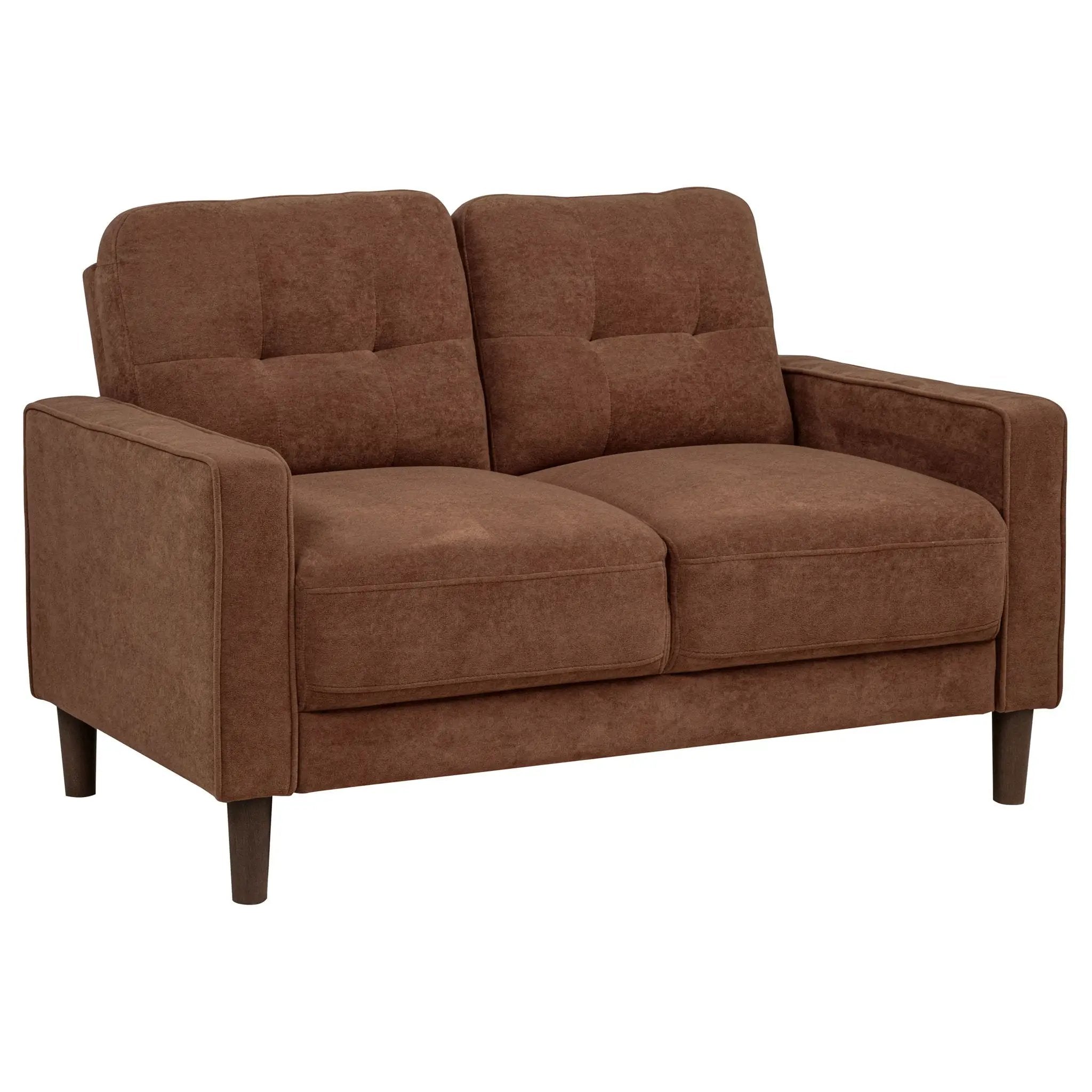 Bowen II 2-piece Fabric Upholstered Track Arm Sofa Set Rust by Unique Piece Furniture