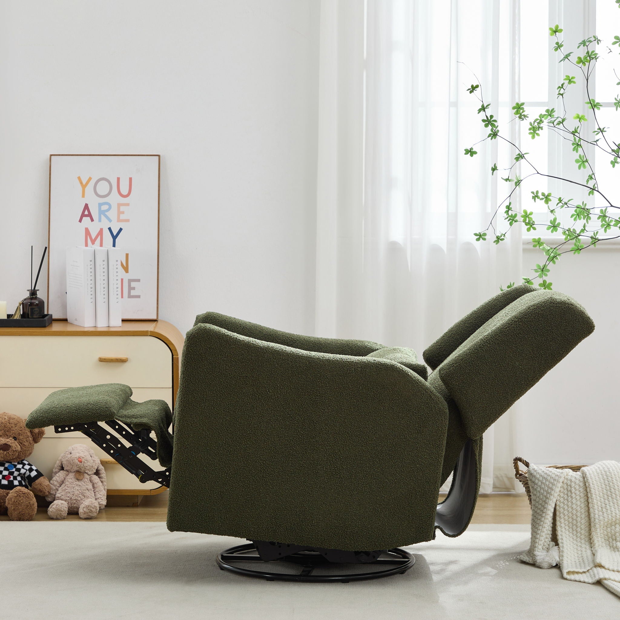 Wide Wingback Swivel Glider Rocker Recliner Chair by HouseOfZazla
