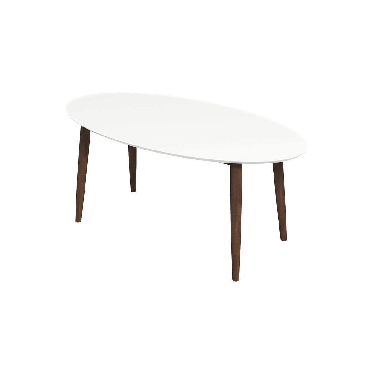 Mid-Century Modern Oval Dining Table with Solid Wood Construction - White, photo 13 of 16