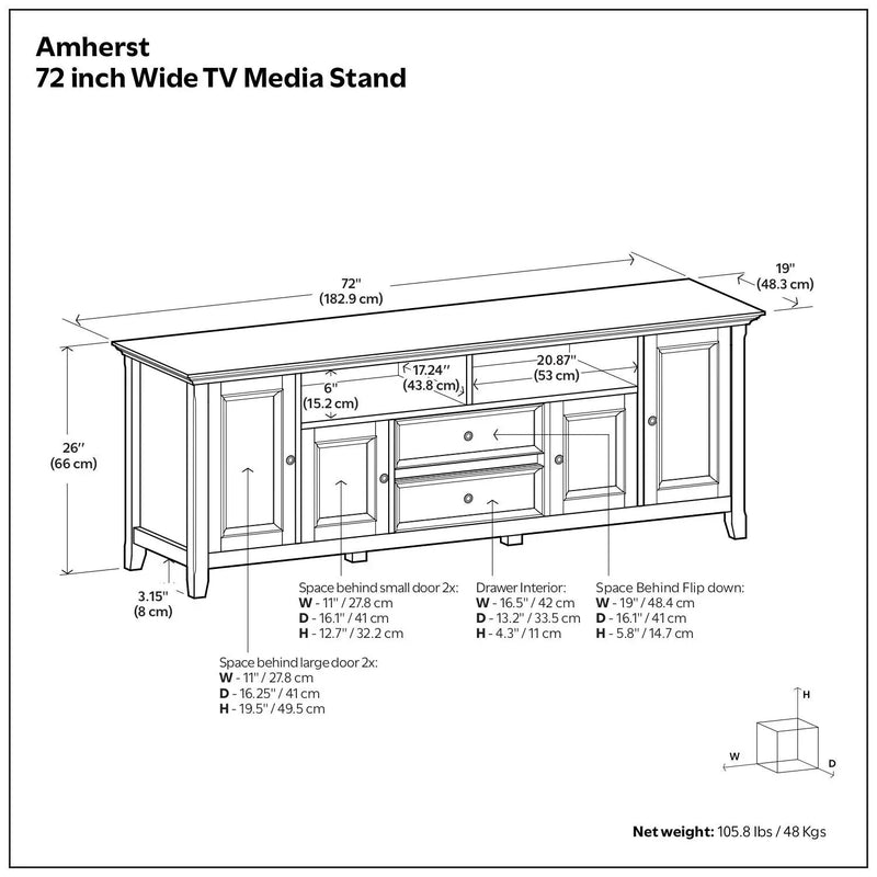 Amherst - Wide TV Media Stand by HouseOfZazla