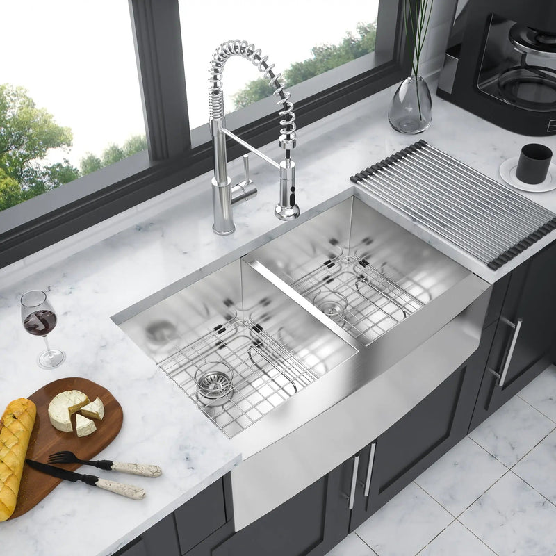 Farmhouse Double Bowl Sink With 50/50 Layout by HouseOfZazla