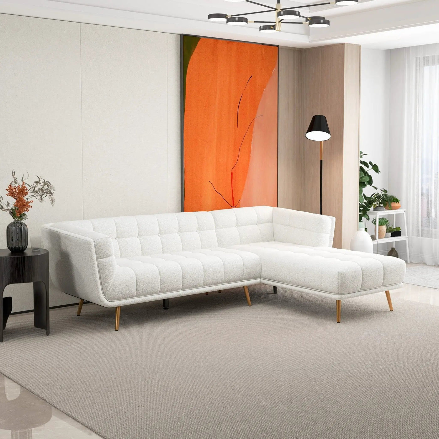 Addison - L Shape Sectional Sofa Tufted by HouseOfZazla