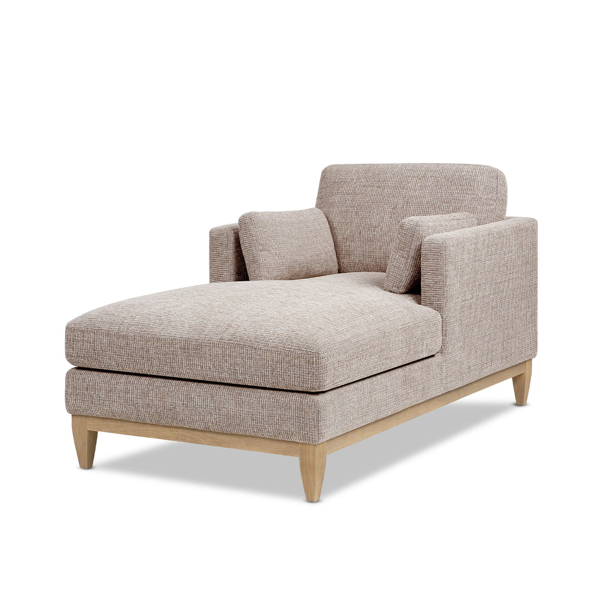 Knox 65" Modern Farmhouse Chaise Lounge Chair with Feather-Down Cushion - Stone, photo 6 of 10