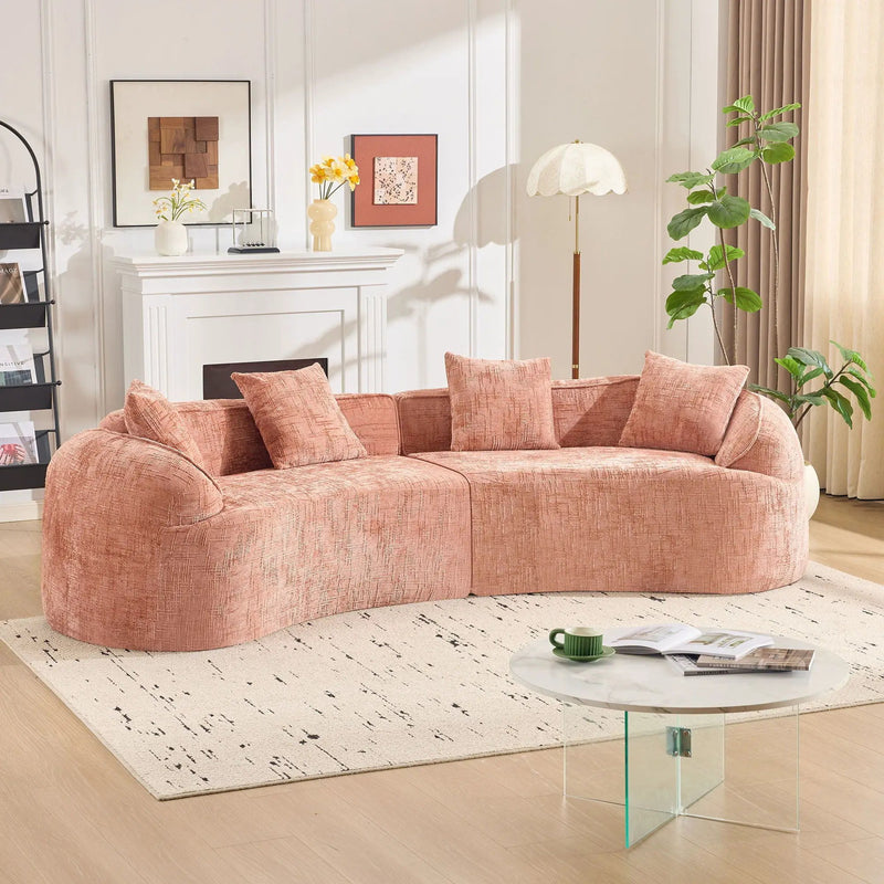 Curved Compressed Sofa, Nordic-Style Design For Living Room by Unique Piece Furniture